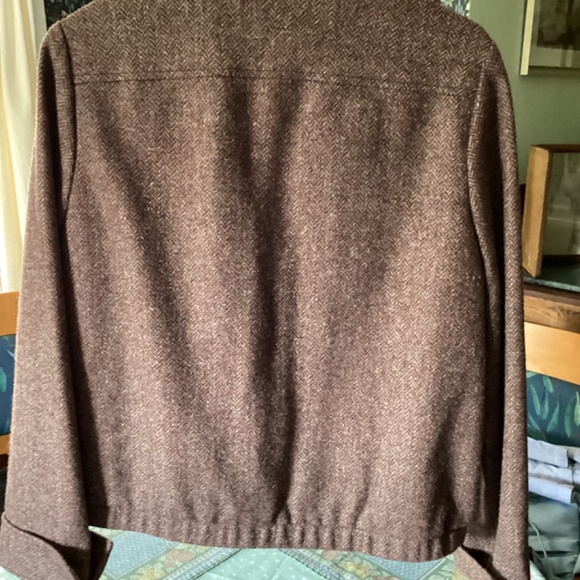 SALE! Hunt Valley tweed wool  herringbone jacket, size 14 - Picture 2 of 5